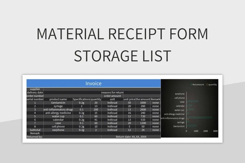 Material Receipt Form Storage List Excel Template And Google Sheets