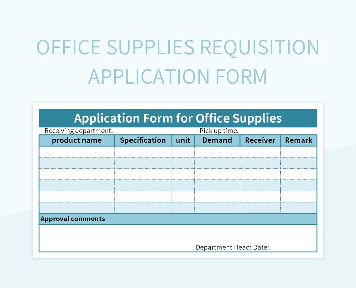 Office Supplies Requisition Application Form Excel Template And Google
