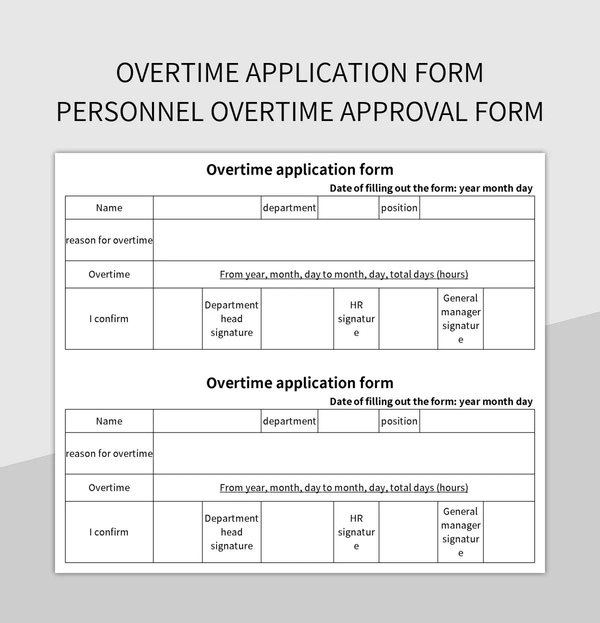 Free Personnel Overtime Approval Form Templates For Google Sheets And