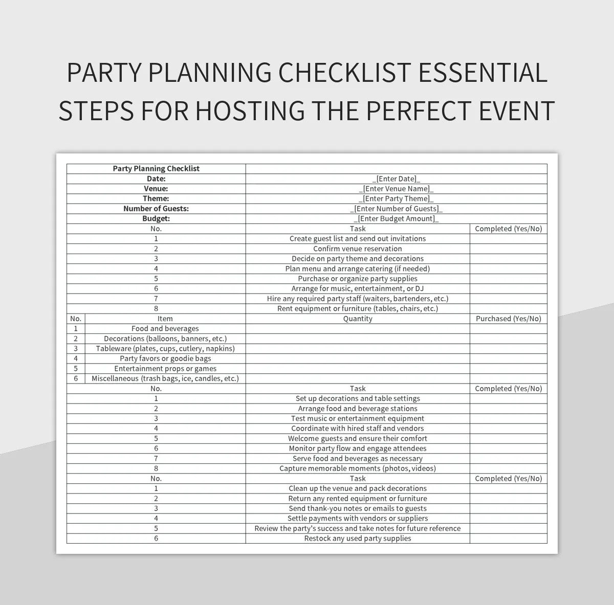 Party Planning Checklist Essential Steps For Hosting The Perfect Event