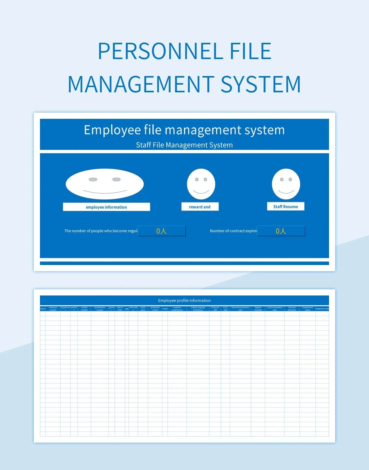 Personnel File Management System Excel Template And Google Sheets File