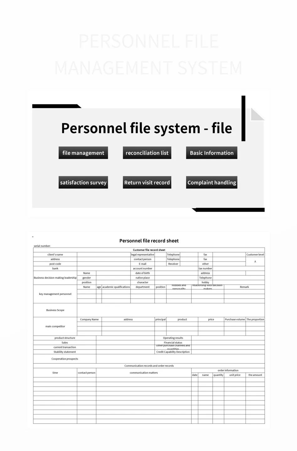 Personnel File Management System Excel Template And Google Sheets File For Free Download