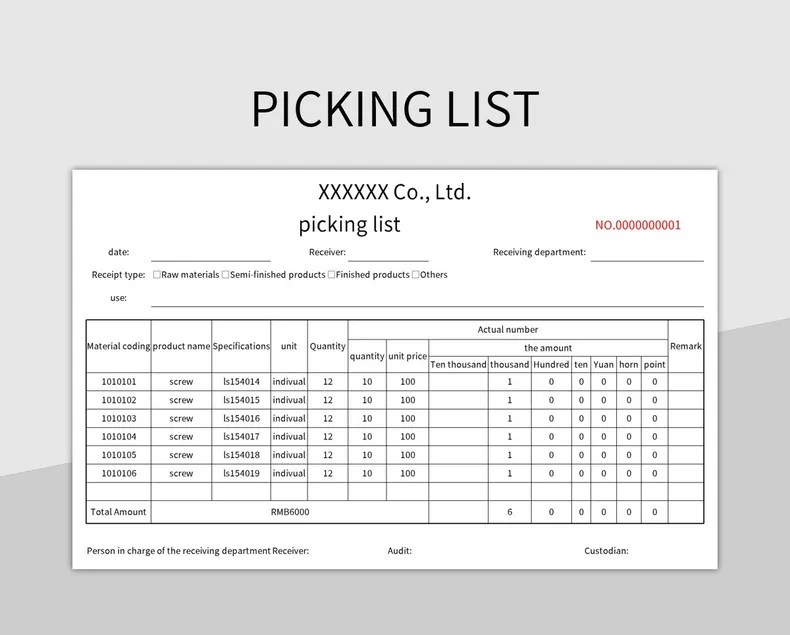 Free Picking List Templates For Google Sheets And Microsoft Excel