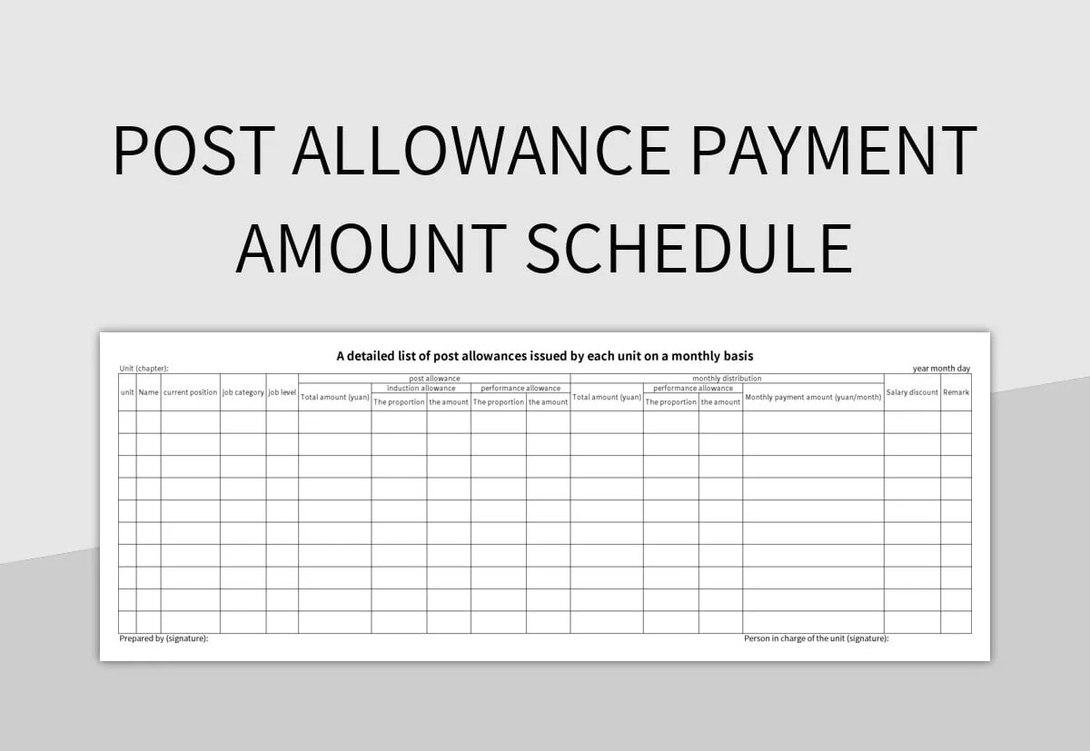 Free Allowance Templates For Google Sheets And Microsoft Excel Slidesdocs