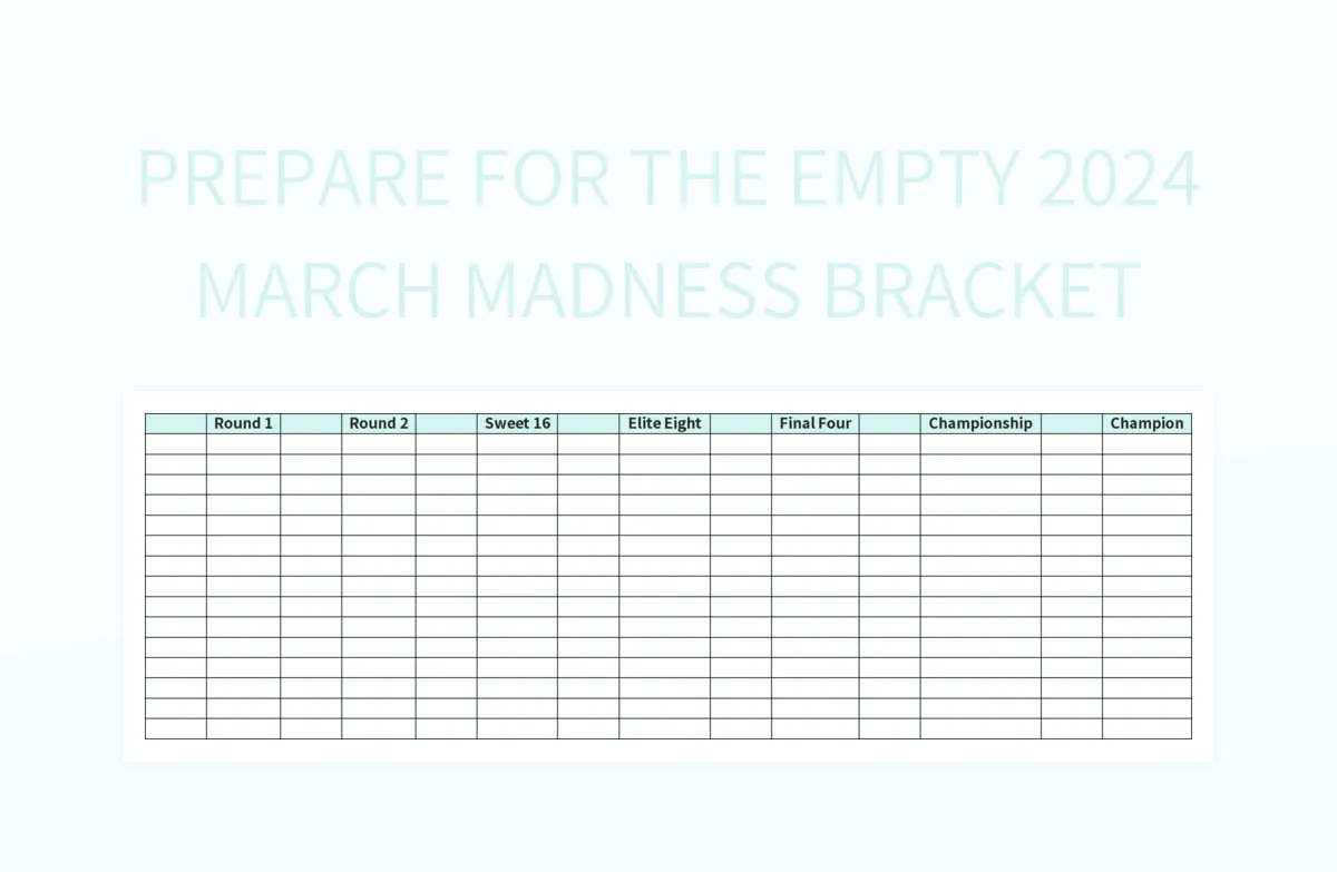 Free Empty Brackets Templates For Google Sheets And Microsoft Excel