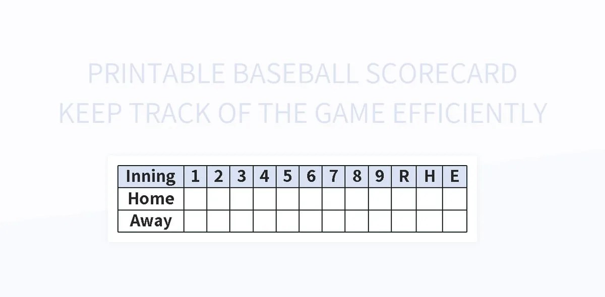 Printable Baseball Scorecard Keep Track Of The Game Efficiently Excel