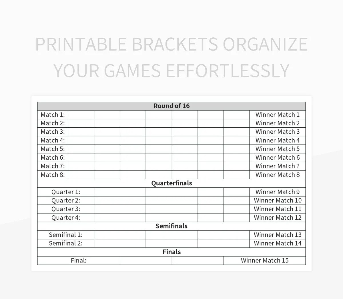 Printable Brackets Organize Your Games Effortlessly Excel Template And