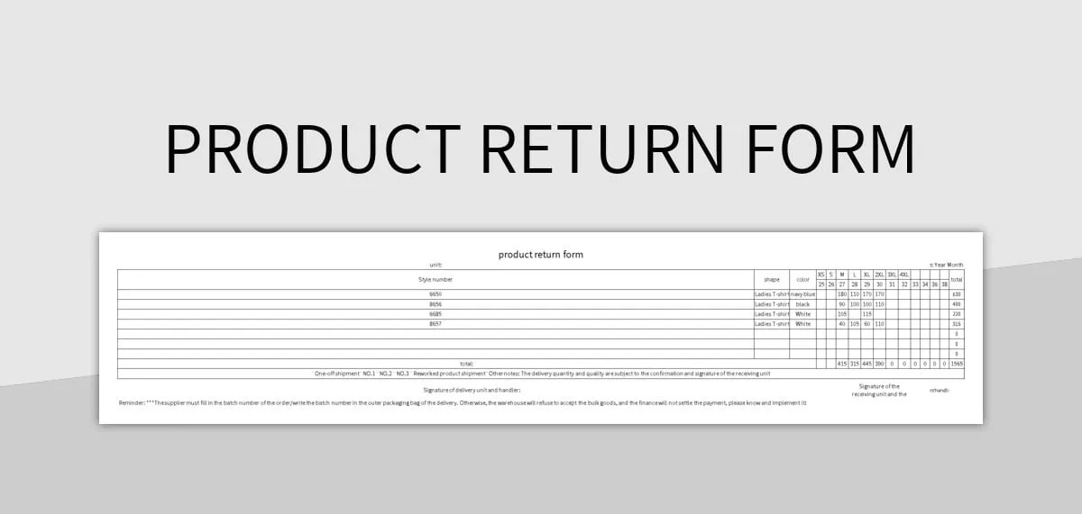 Product Return Form Excel Template And Google Sheets File For Free
