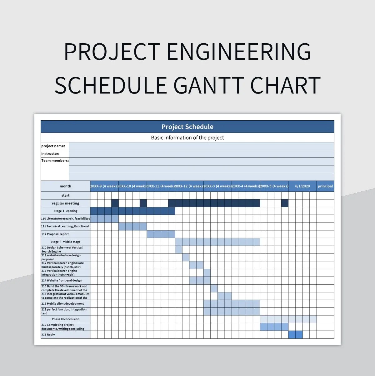 Project Engineering Schedule Gantt Chart Excel Template And Google