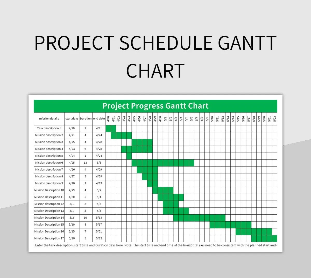 Gantt Chart Real Estate Project Schedule Excel Template And Google