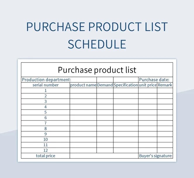 Free Product List Templates For Google Sheets And Microsoft Excel