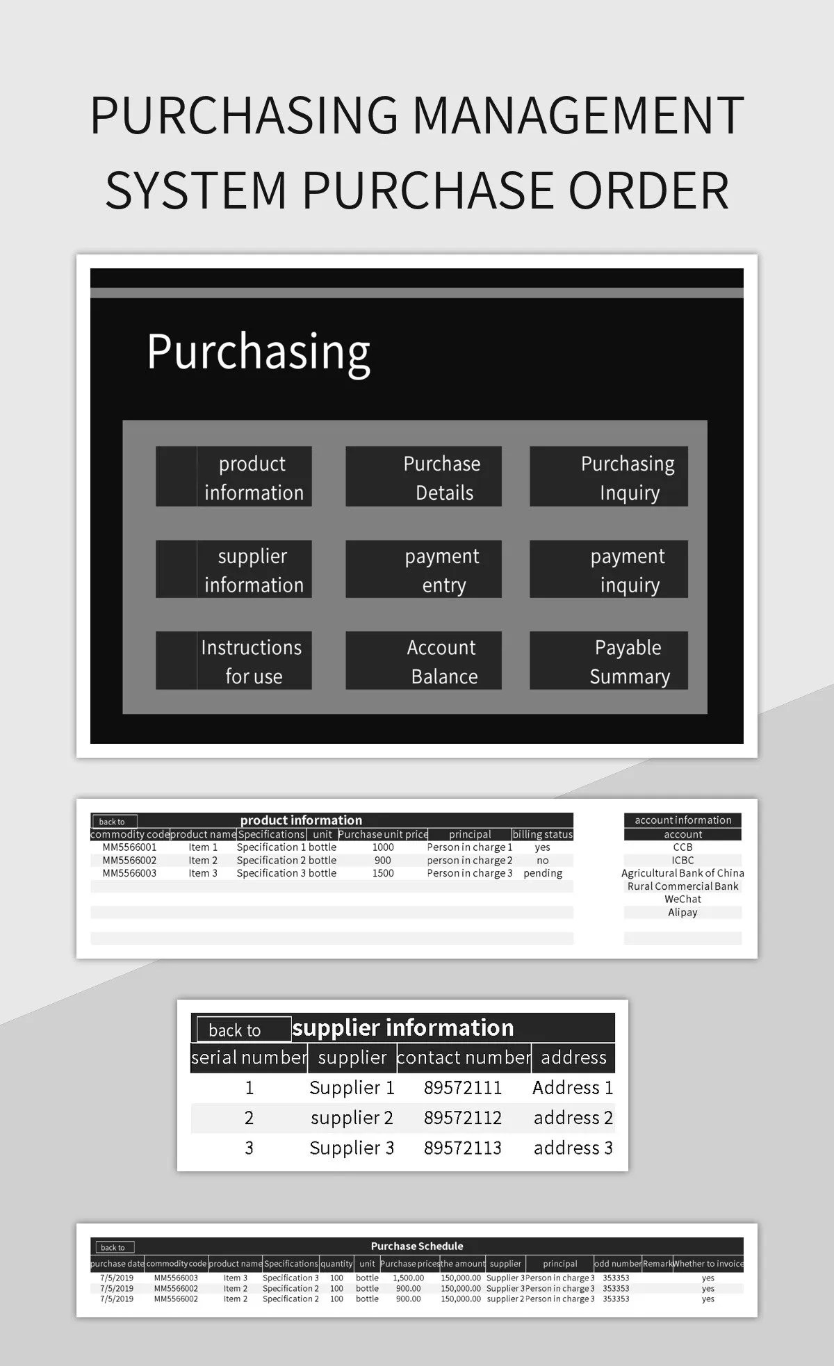 Purchasing Management System Purchase Order Excel Template And Google