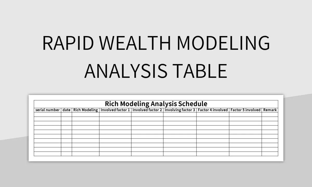 Rapid Wealth Modeling Analysis Table Excel Template And Google Sheets File For Free Download
