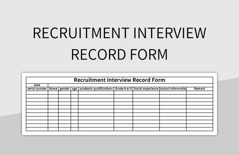 Recruitment Interview Record Form Excel Template And Google Sheets File