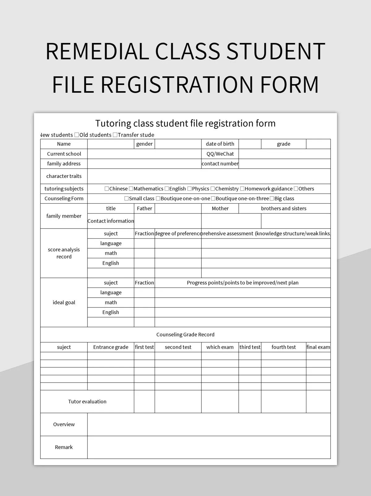 Free Remedial Class Templates For Google Sheets And Microsoft Excel
