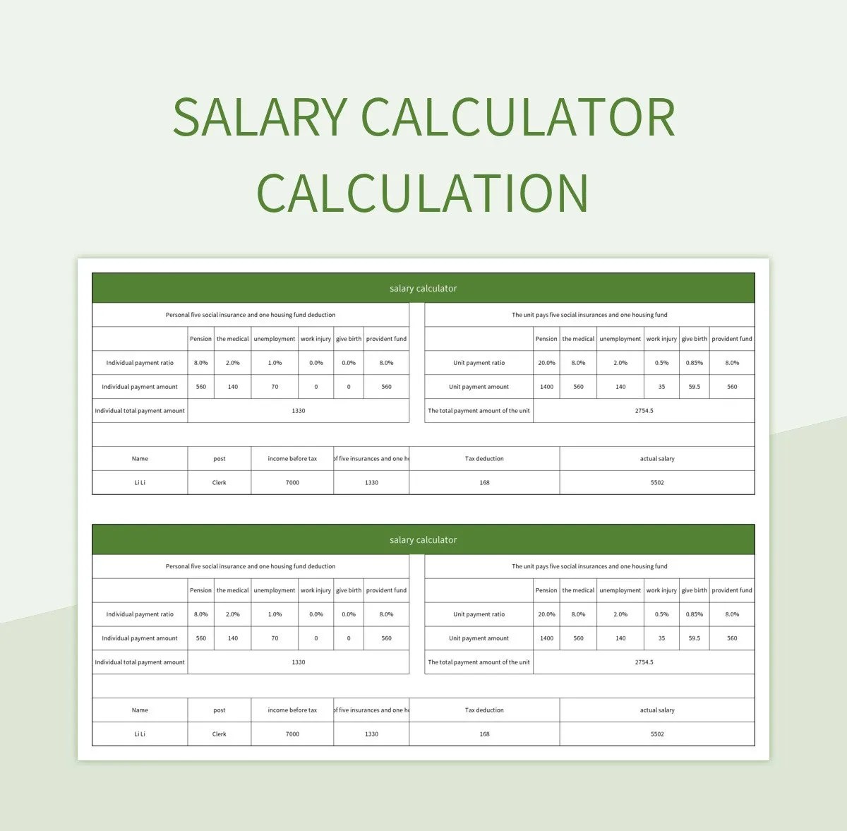 Free Salary Calculator Templates For Google Sheets And Microsoft Excel Slidesdocs