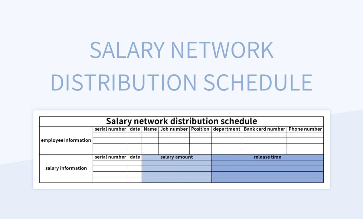 Salary Network Distribution Schedule Excel Template And Google Sheets