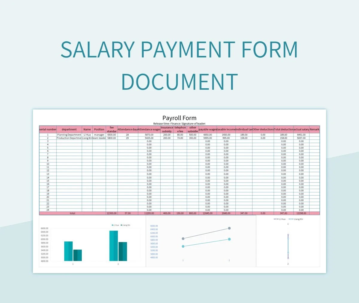 Salary Payment Form Table Excel Template And Google Sheets File For