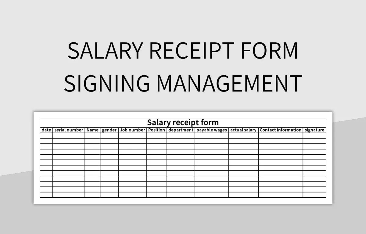 Free Salary Signing Form Templates For Google Sheets And Microsoft
