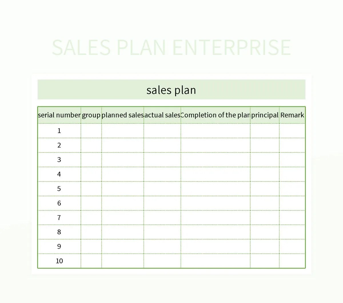 Sales Plan Enterprise Excel Template And Google Sheets File For Free