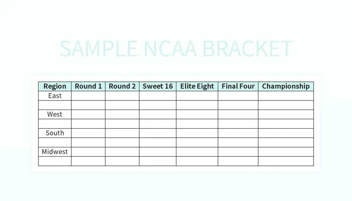 Exciting Preview Sample NCAA Bracket 2024 Unveiled Excel Template And Google Sheets File For