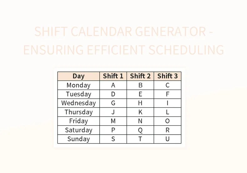 Shift Calendar Generator Ensuring Efficient Scheduling Excel Template And Google Sheets File Shift Calendar Generator Ensuring Efficient Scheduling Excel Template And Google Sheets File