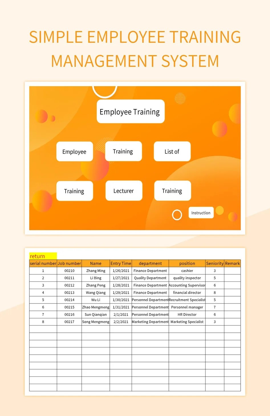 Simple Employee Training Management System Excel Template And Google