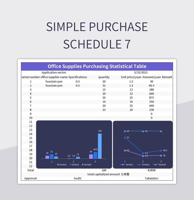 Free Simple Purchase Schedule Excel Purchase Table Templates For Google