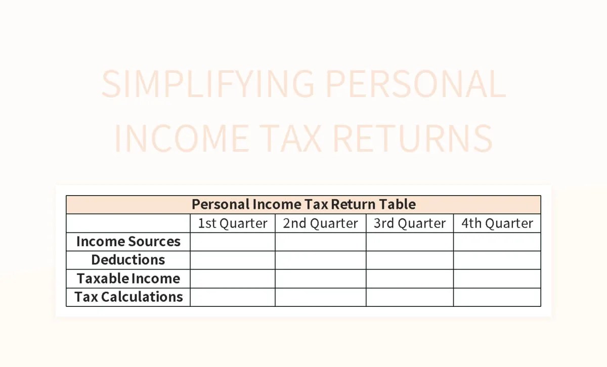 Simplifying Personal Tax Returns Excel Template And Google Sheets File For Free Download