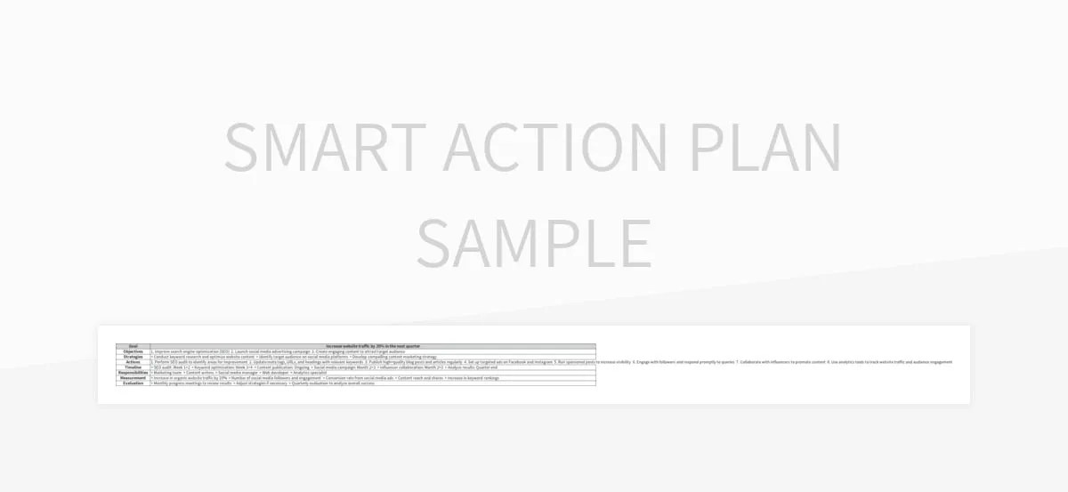 Smart Action Plan Sample Excel Template And Google Sheets File For Free