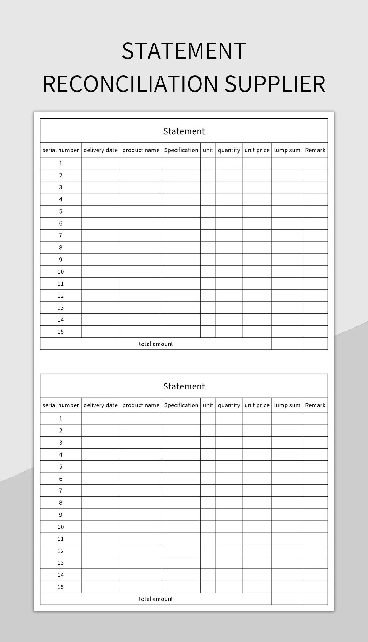 Statement Reconciliation Supplier Excel Template And Google Sheets File