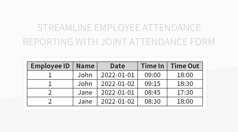 Streamline Employee Attendance Reporting With Joint Attendance Form