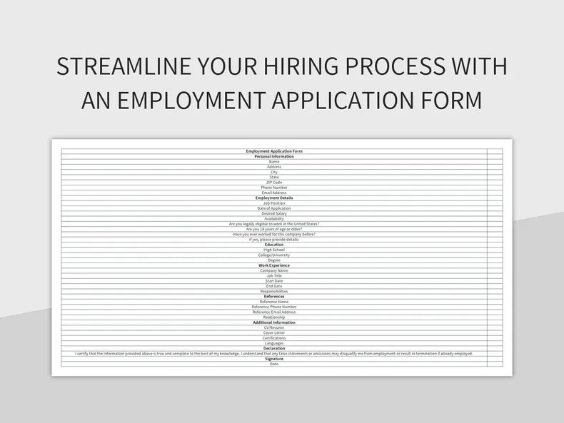 Free Job Application Form Templates For Google Sheets And Microsoft