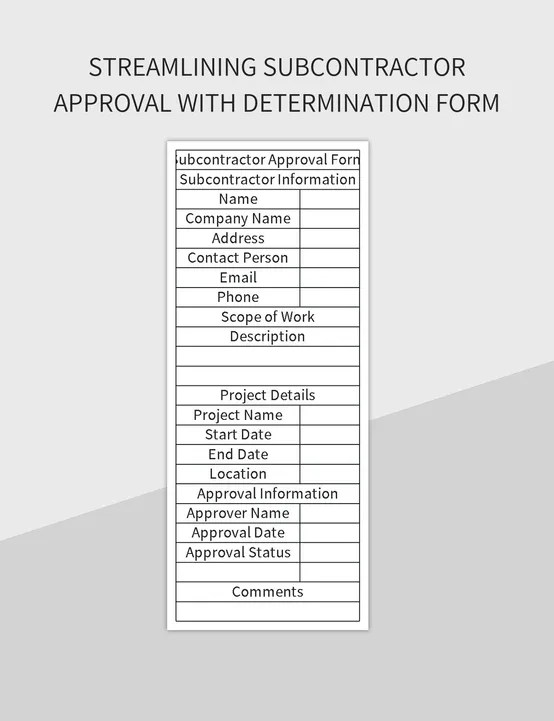 Streamlining Subcontractor Approval With Determination Form Excel