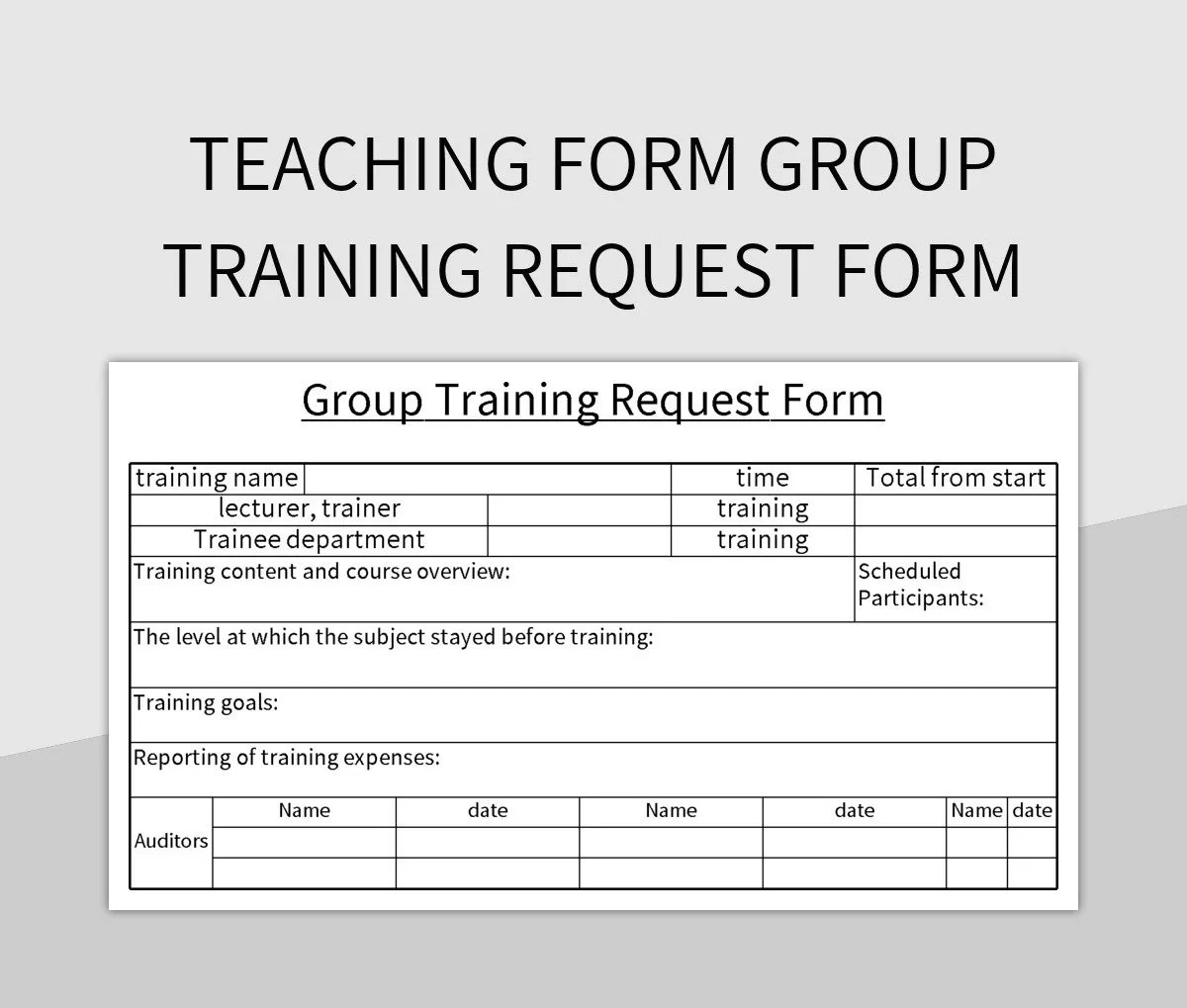 Teaching Form Group Training Request Form Excel Template And Google