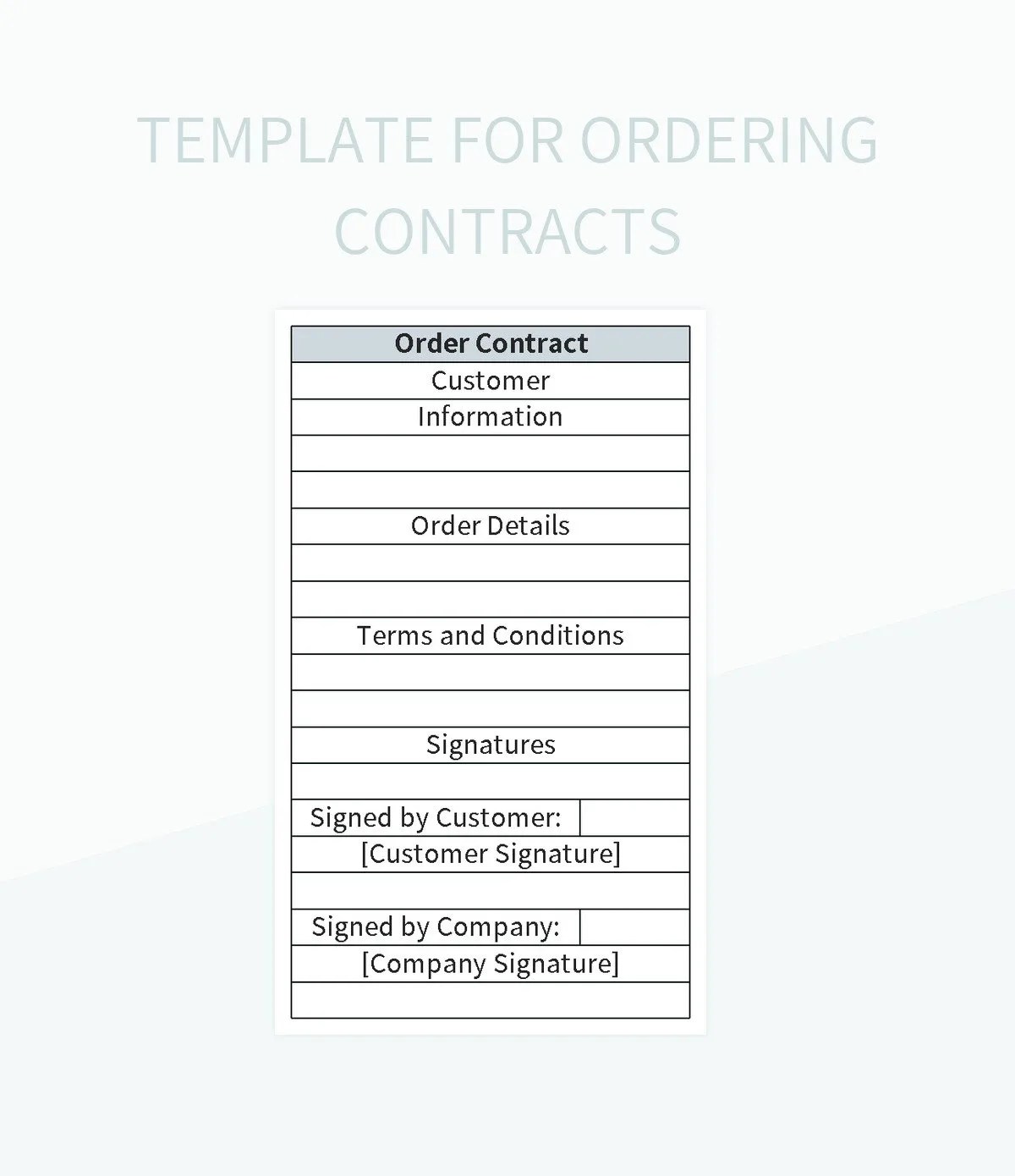 Free Sales Order Contract Templates For Google Sheets And Microsoft