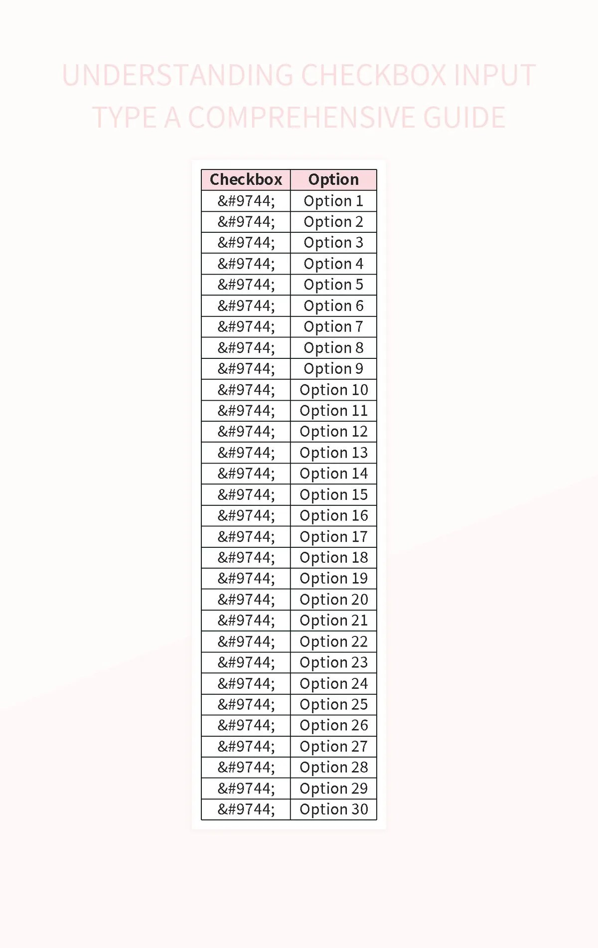 Understanding Checkbox Input Type A Comprehensive Guide Excel Template And Google Sheets File
