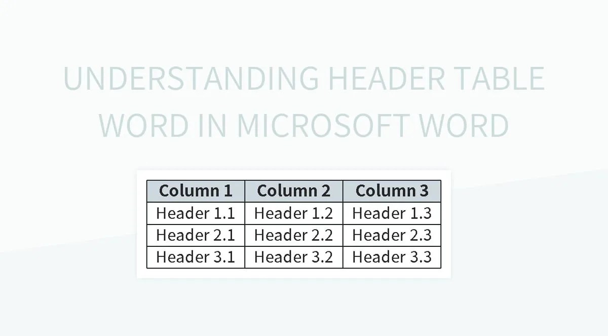 Understanding Header Table Word In Microsoft Word Excel Template And
