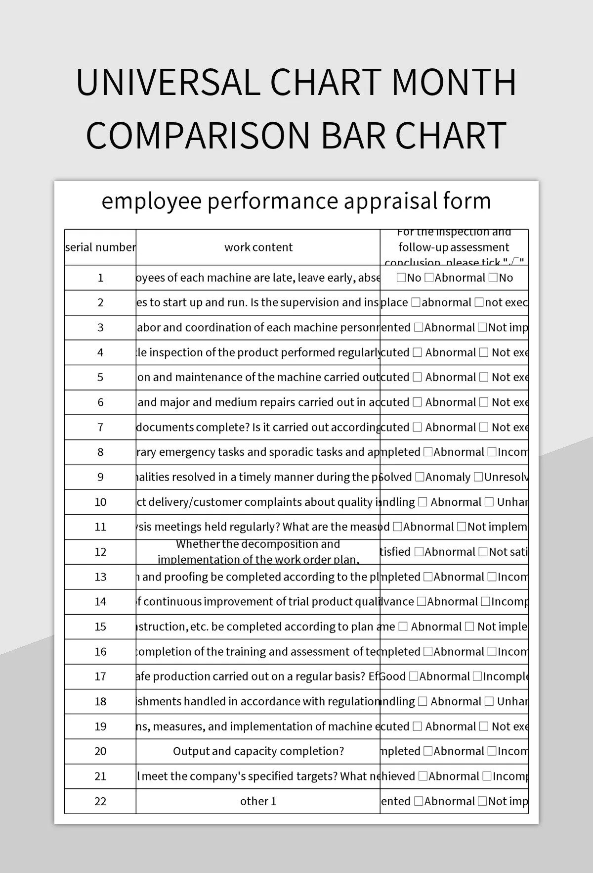 Universal Chart Month Comparison Bar Chart Excel Template And Google