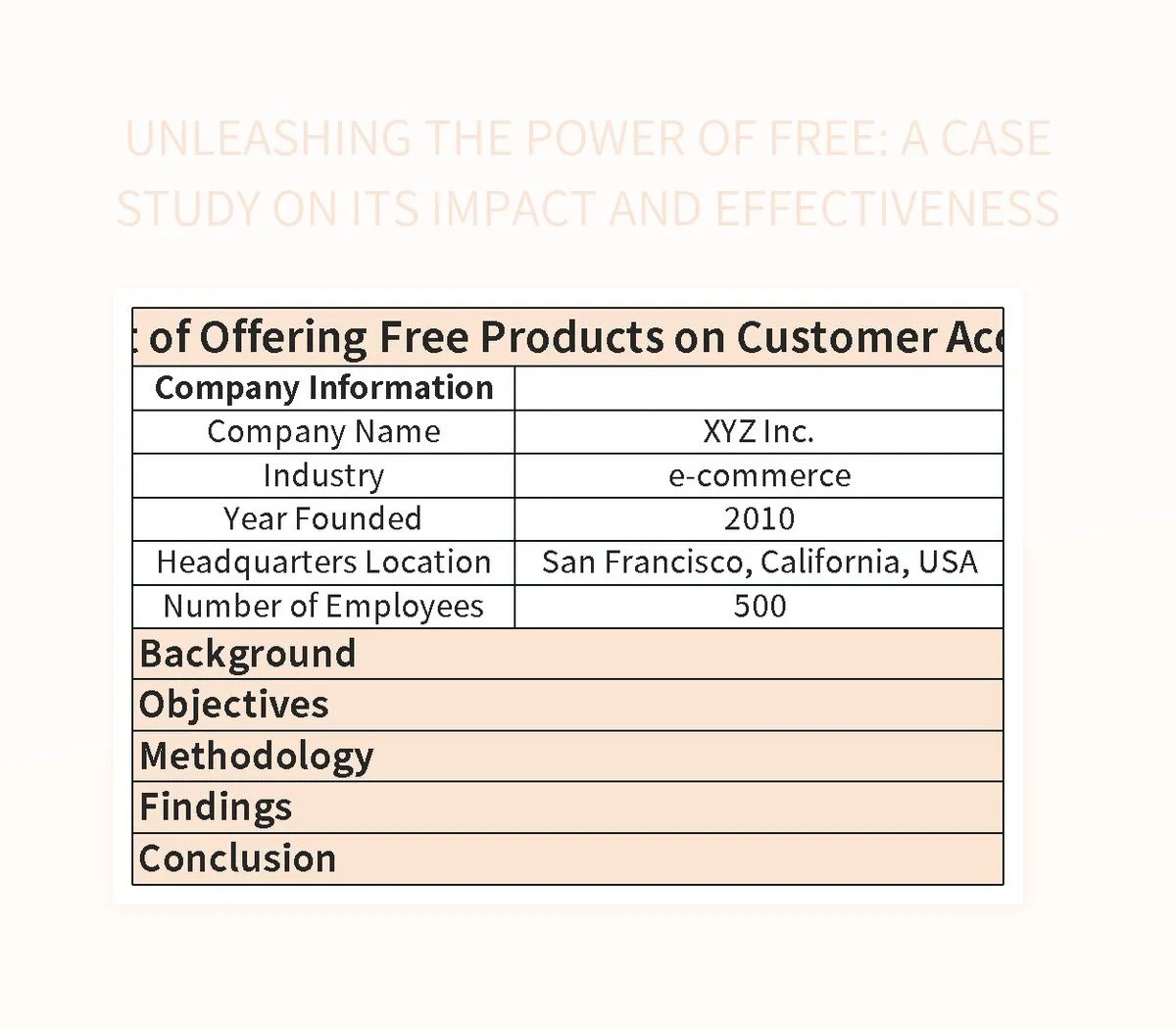 Free Case Study Templates For Google Sheets And Microsoft Excel