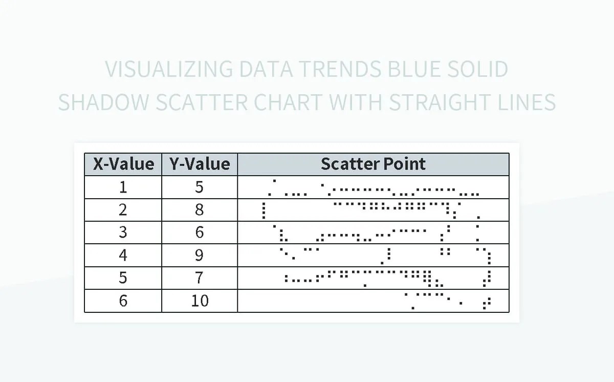 Visualizing Data Trends Blue Solid Shadow Scatter Chart With Straight