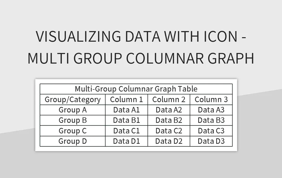 Visualizing Data With Icon Multi Group Columnar Graph Excel Template And Google Sheets File