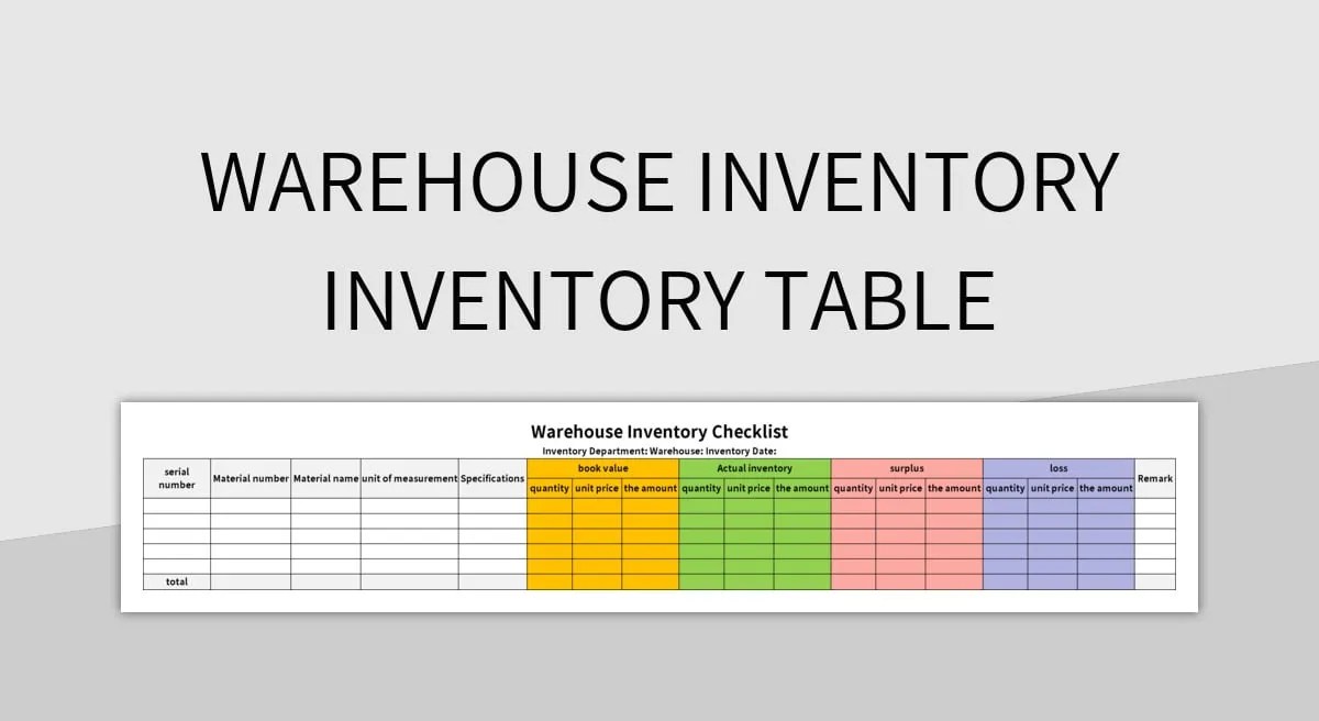 Warehouse Inventory Inventory List Excel Template And Google Sheets