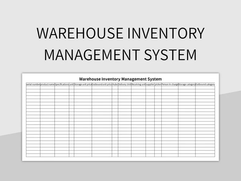 Warehouse Inventory Management System Excel Template And Google Sheets