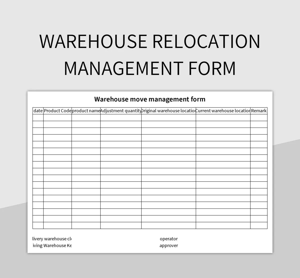Free Warehouse Manager Form Templates For Google Sheets And Microsoft