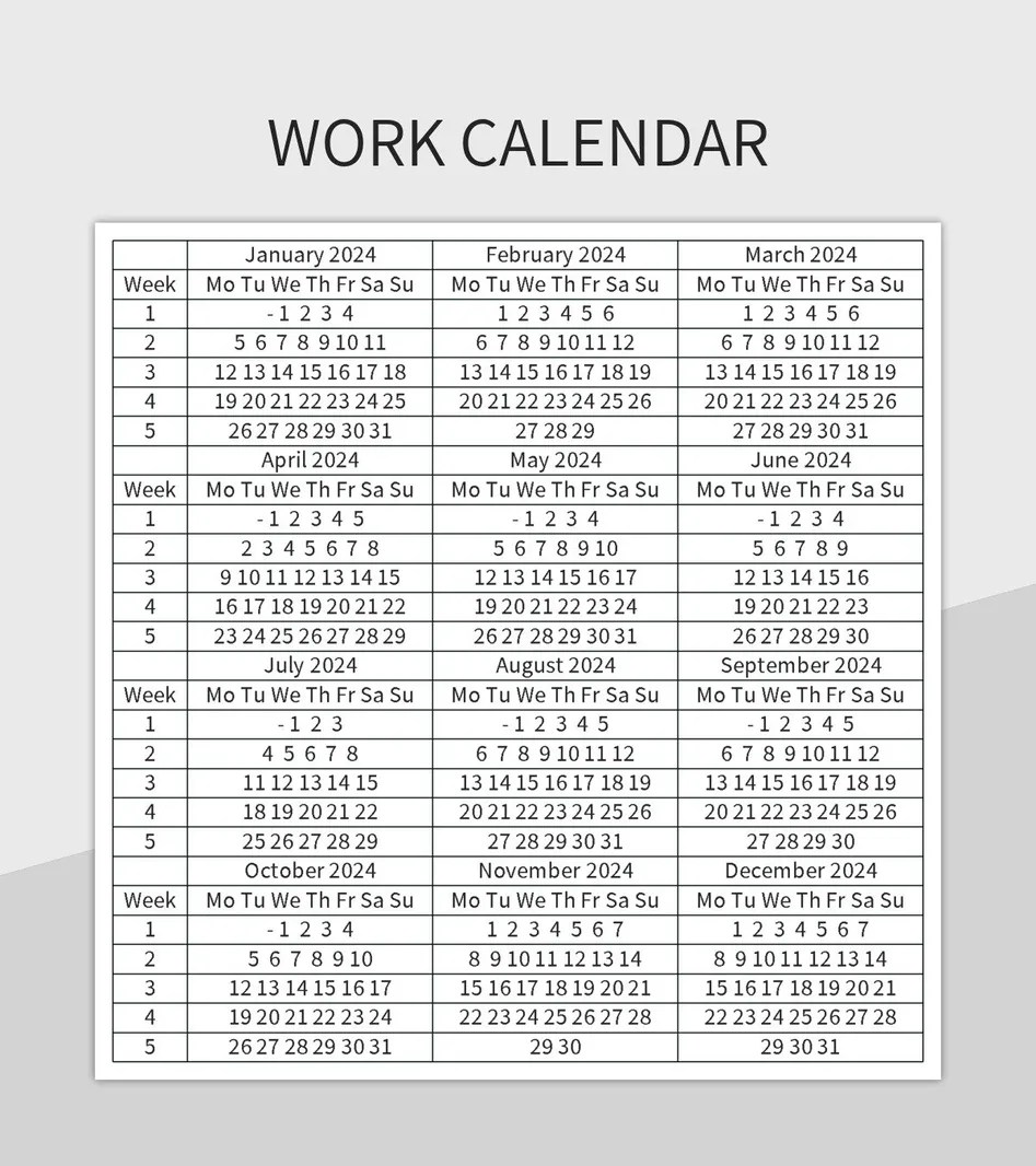 Free Calendar 2024 Templates For Google Sheets And Microsoft Excel