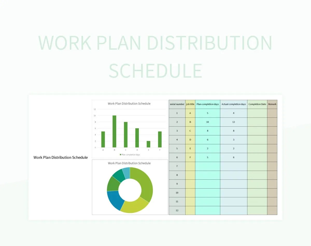 Work Plan Distribution Schedule Excel Template And Google Sheets File