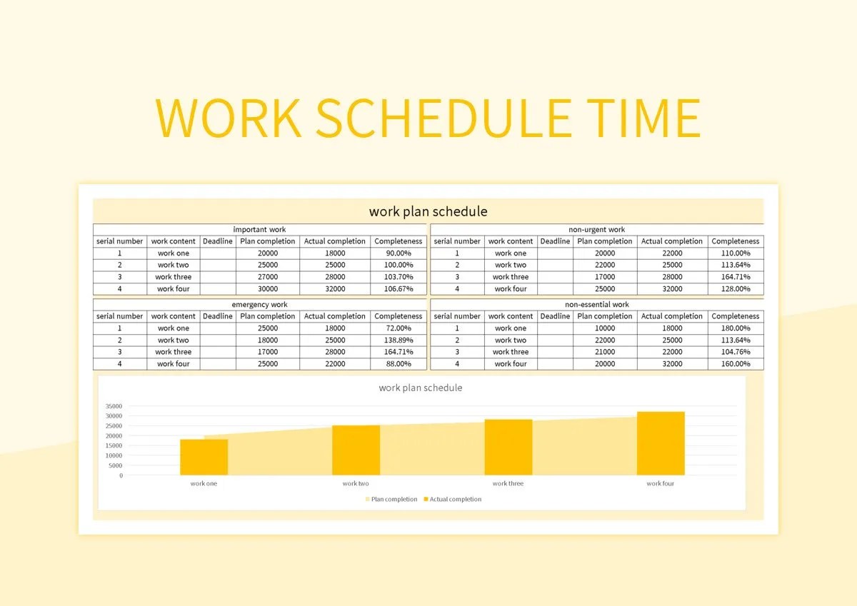 Work Schedule Time Excel Template And Google Sheets File For Free