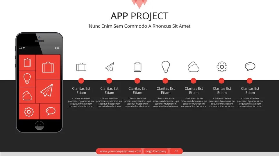 Cell Phone With Line Of Icons On The Screen Google Slides Theme And