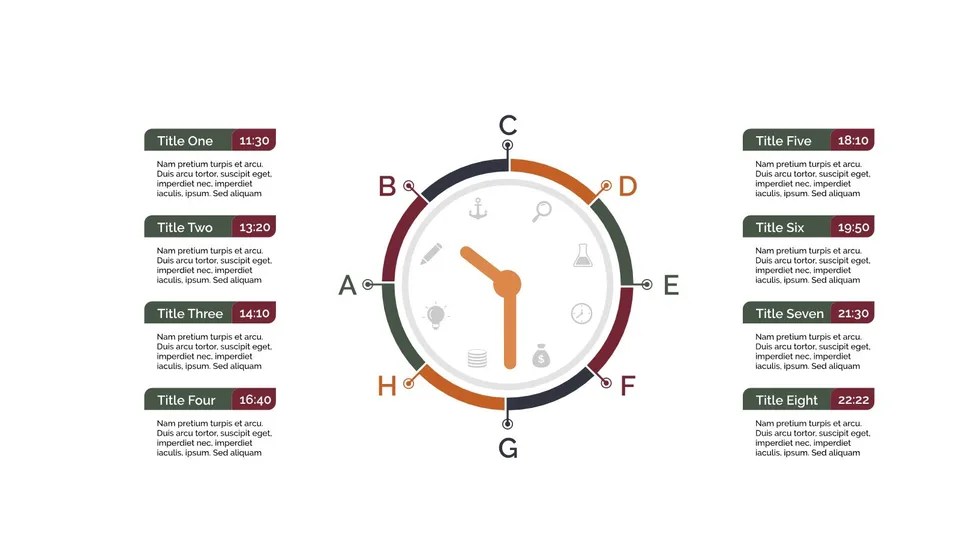 Diagram Of Clock With Different Time Zones Google Slide Theme And